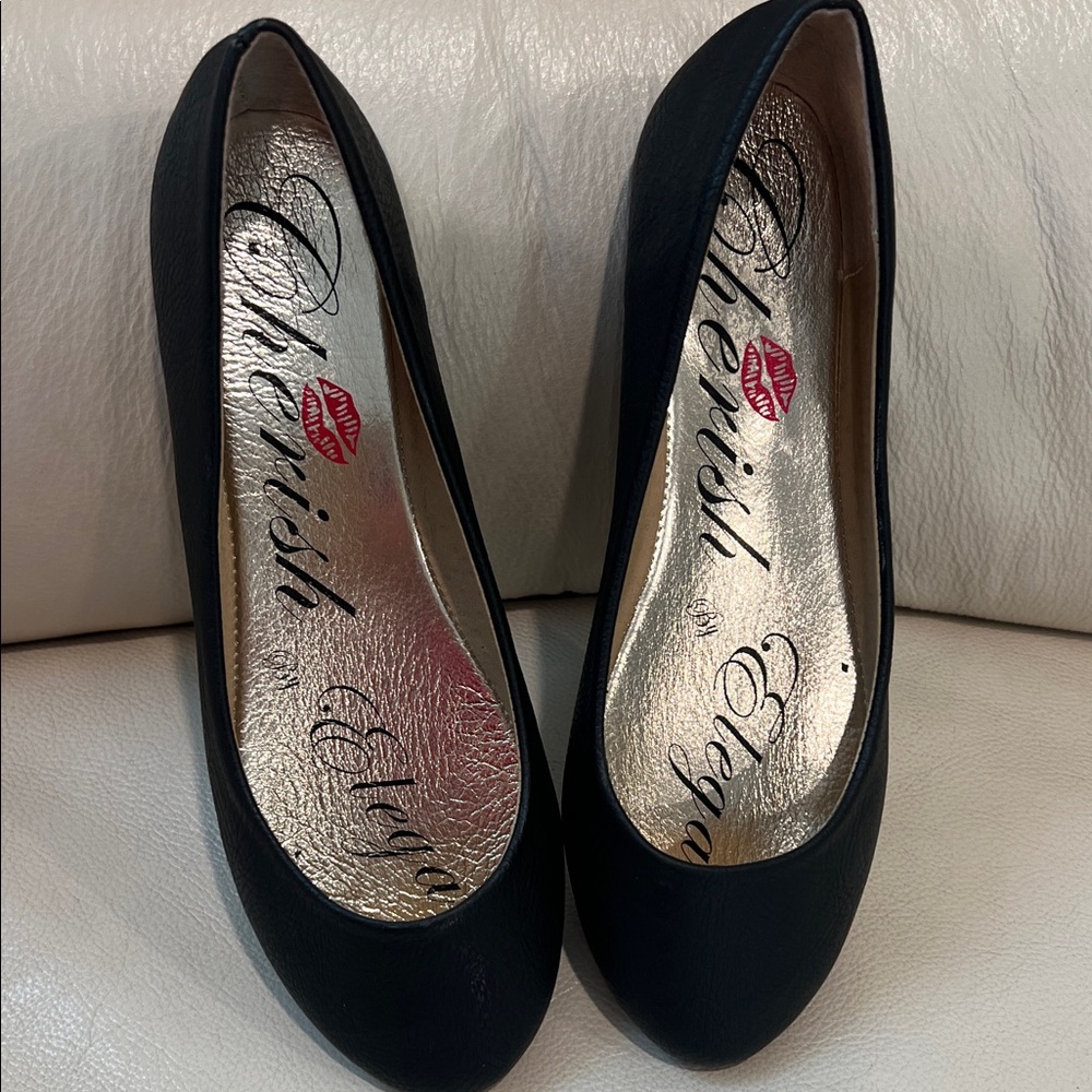 Cherish by Elegance Black Women's Ballet Flat Shoes 7.5